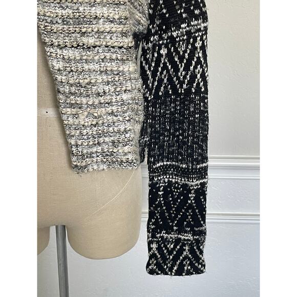 H&M Women’s Cardigan Sweater Jacket Black White - Picture 6 of 8